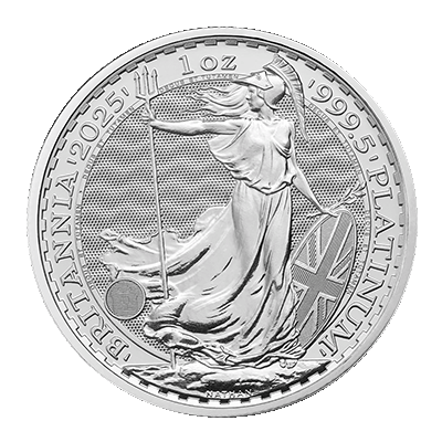 A picture of a 1 oz Platinum Britannia Coin (2025)